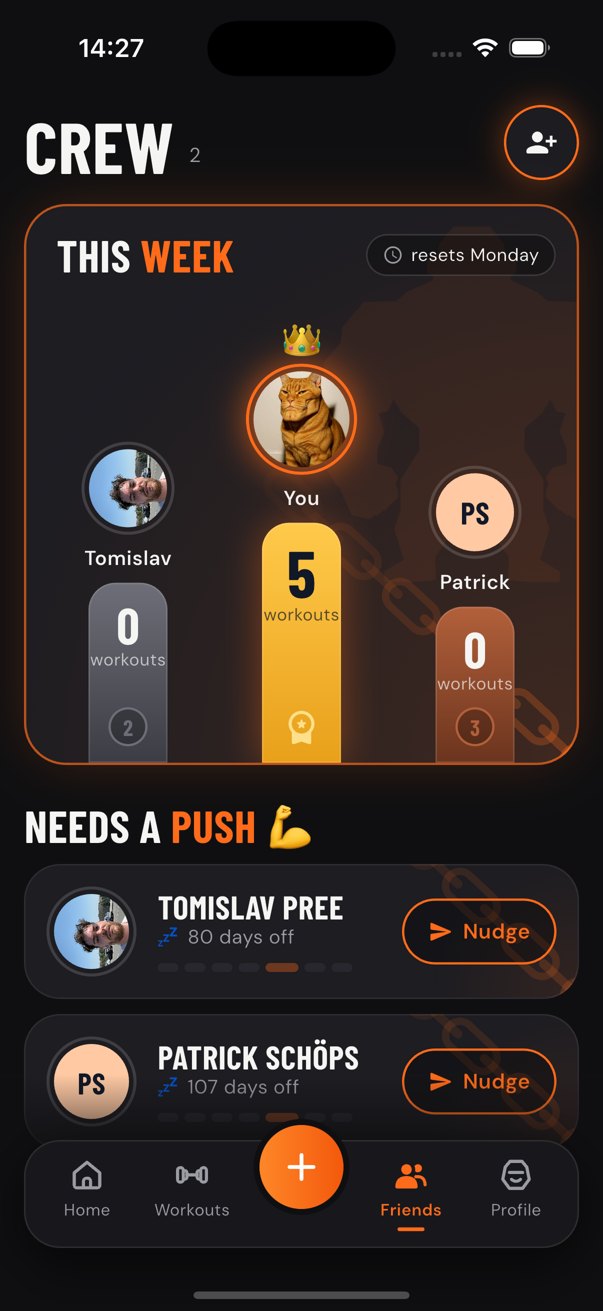 GorillaMode Crew screen